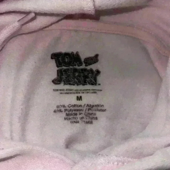 Light Pink Cropped Tom and Jerry Hoodie - Picture 4 of 4